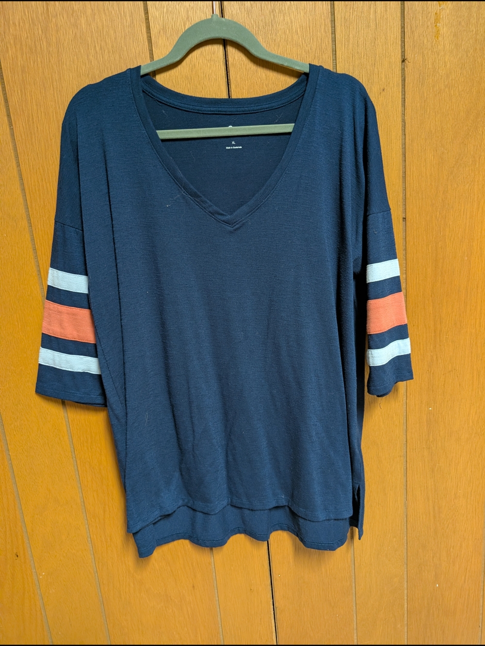 SO Navy V-Neck Casual Top